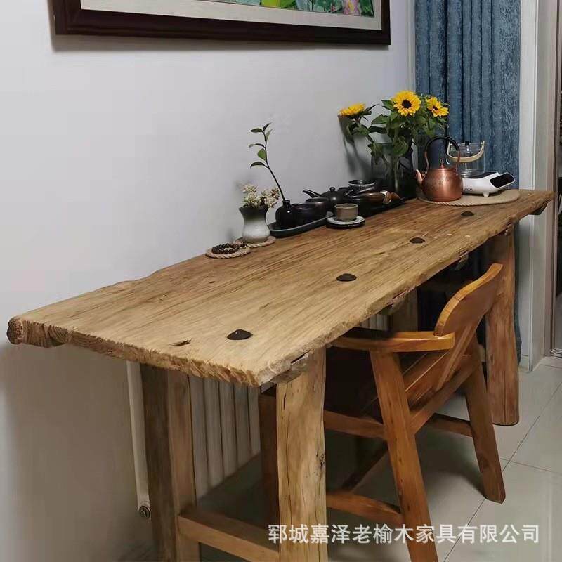 老榆木桌板办木榆木加工木质材料桌面板餐桌电脑办公桌厂家