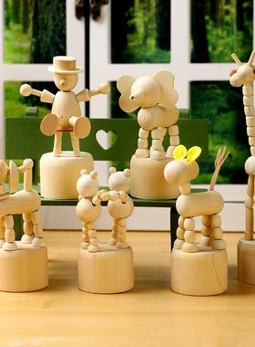 2025新款玄关摆件氛围感摆件创意木质可动关节模型小动物儿童卧室