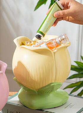 直销新款现代艺术品郁金香收纳摆件玄关酒柜电视柜卧室桌面迁乔新