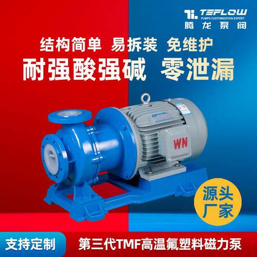 32TMF-20氟塑料磁力泵 耐强酸强碱泵 硝酸输送泵 腾龙卧式化工泵