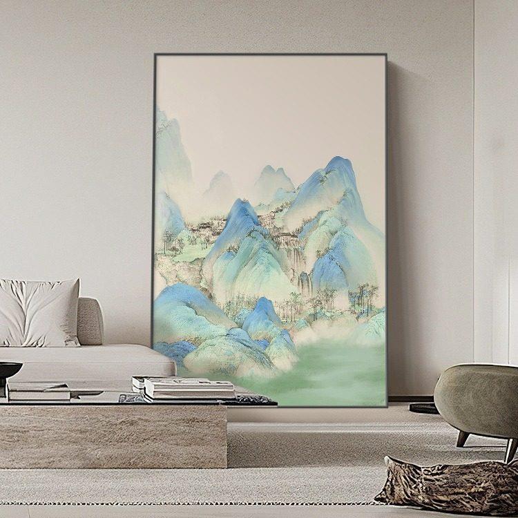 樊喜进门玄关装饰画青山图新中式客厅挂画高级风景沙发背景墙壁画