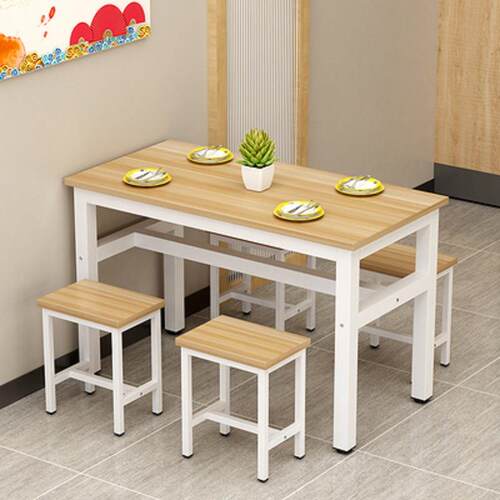 餐桌椅组合小吃早餐店饭店食堂经济型餐饮面馆餐厅长方形快餐桌子