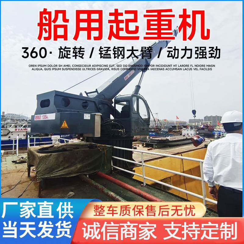 3吨8吨液压直臂船吊油电两用海上克令吊360°旋转锰钢臂起重机