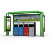 供应户外城市滚动广告垃圾箱小区公园用Ai智能垃圾分类箱厂家加工