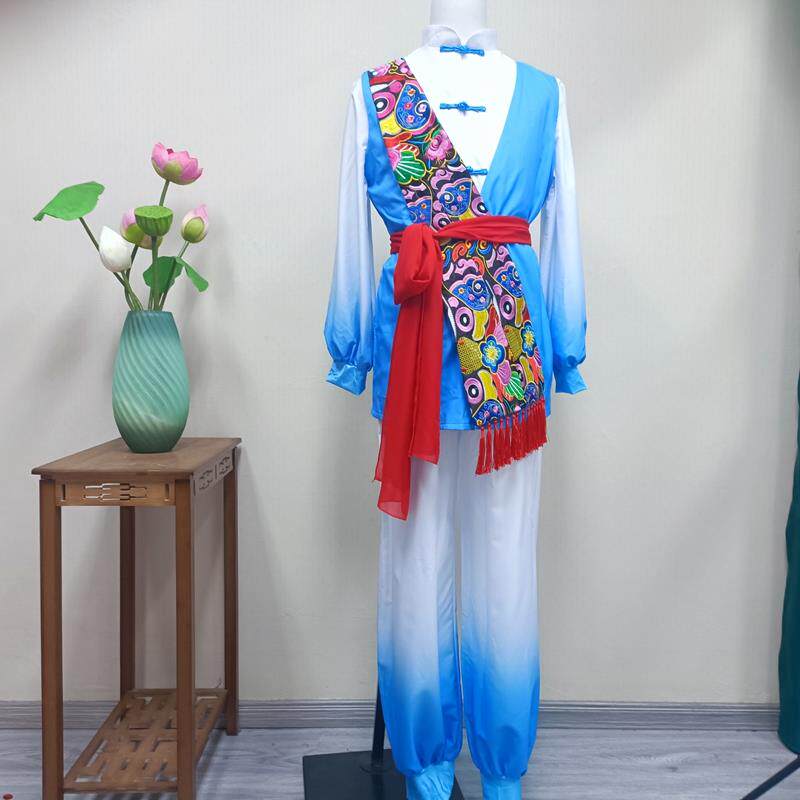 新款陕北秧歌绥德演出服女飘逸中国风广场舞扇子舞伞舞现代秧歌舞