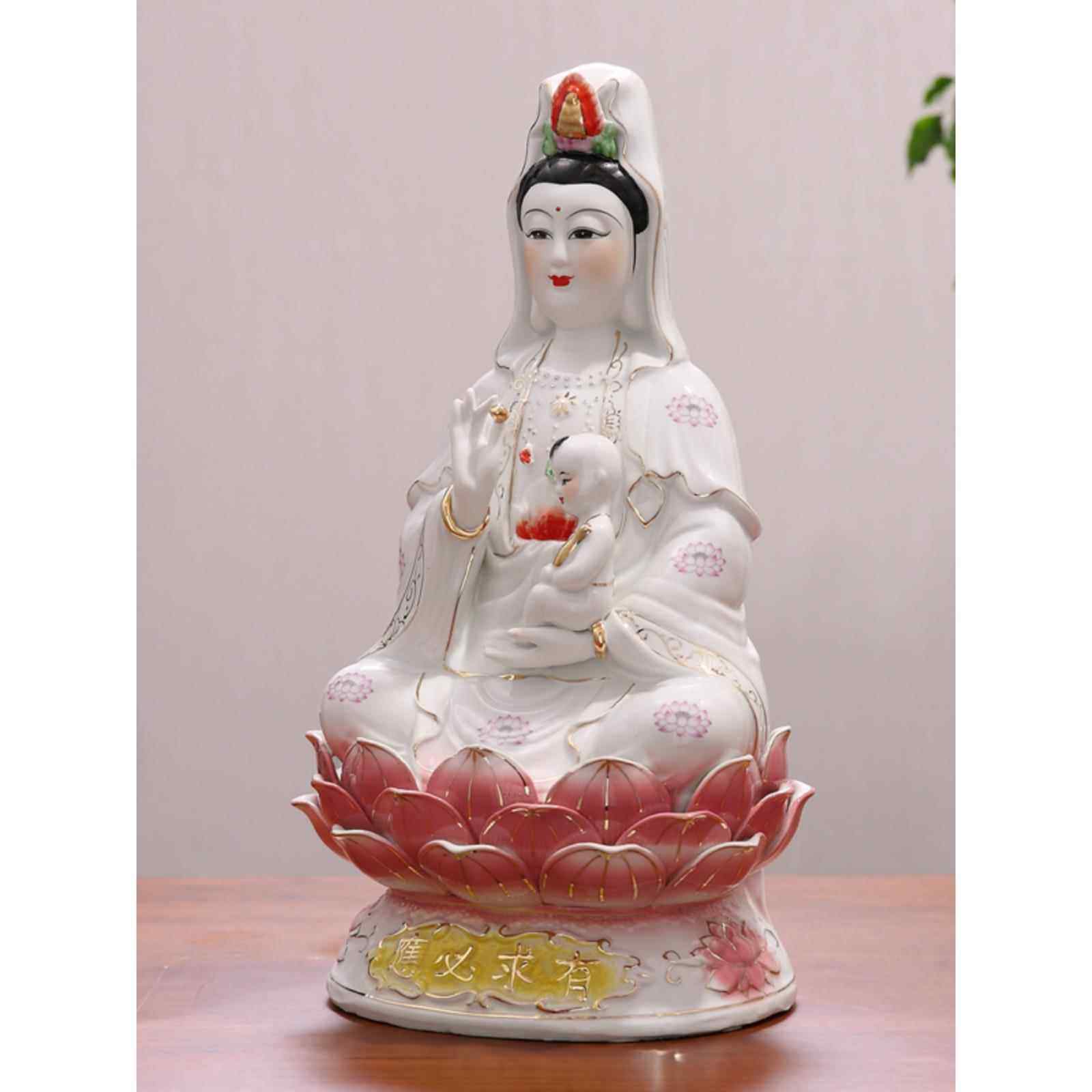 高档居南海观音像菩萨陶瓷佛家装饰