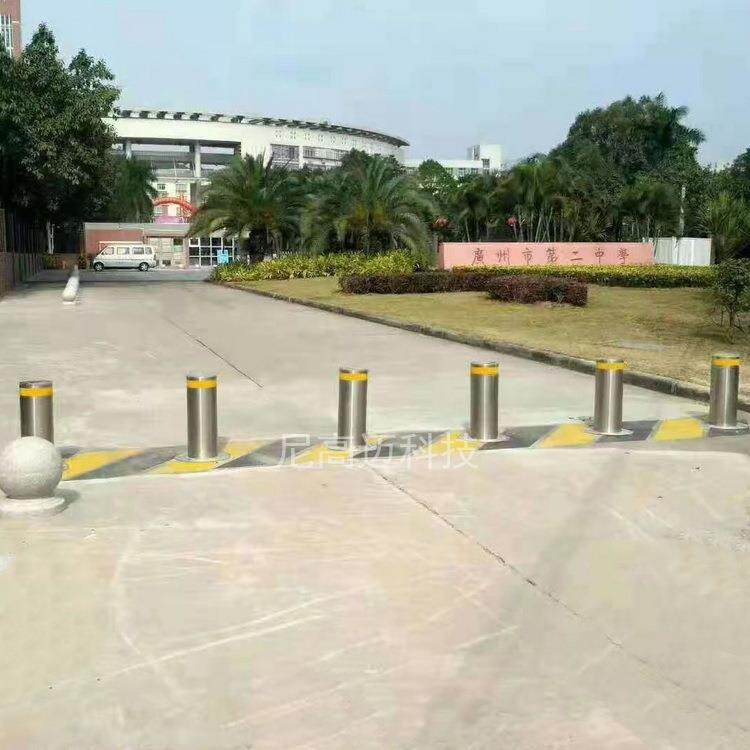 学校大门自动液压升降柱小区停车场半自动升降桩不锈钢电动路障墩