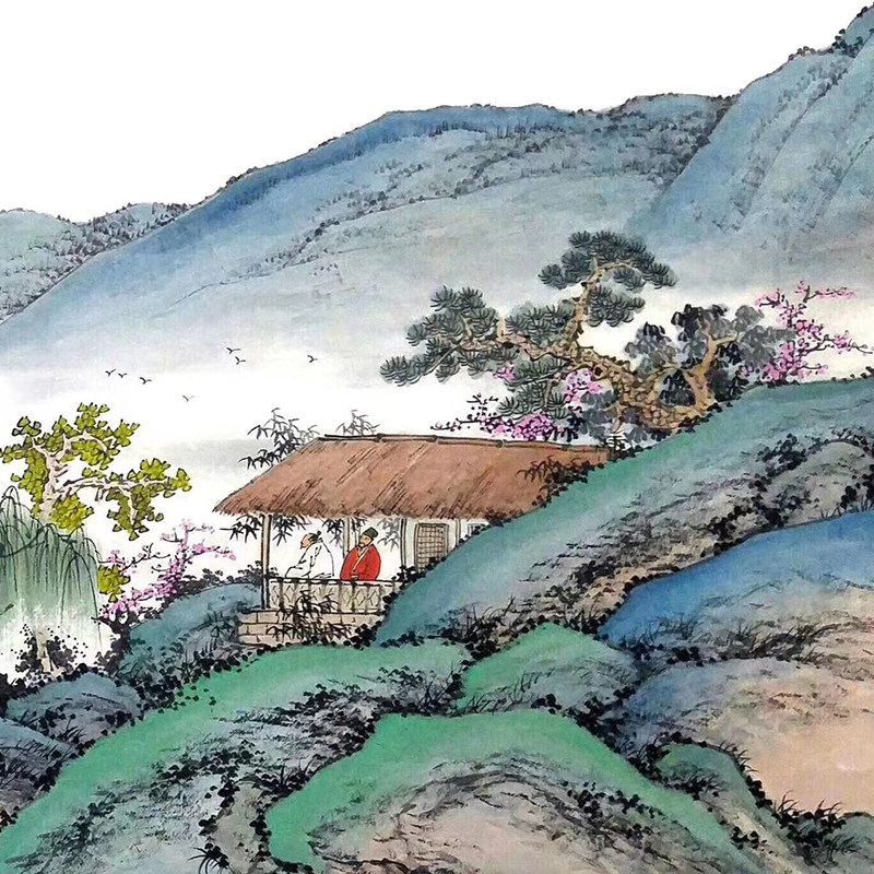 【私人订制】揭阳画院画师 霖青《山居乐春图》视频保真客厅