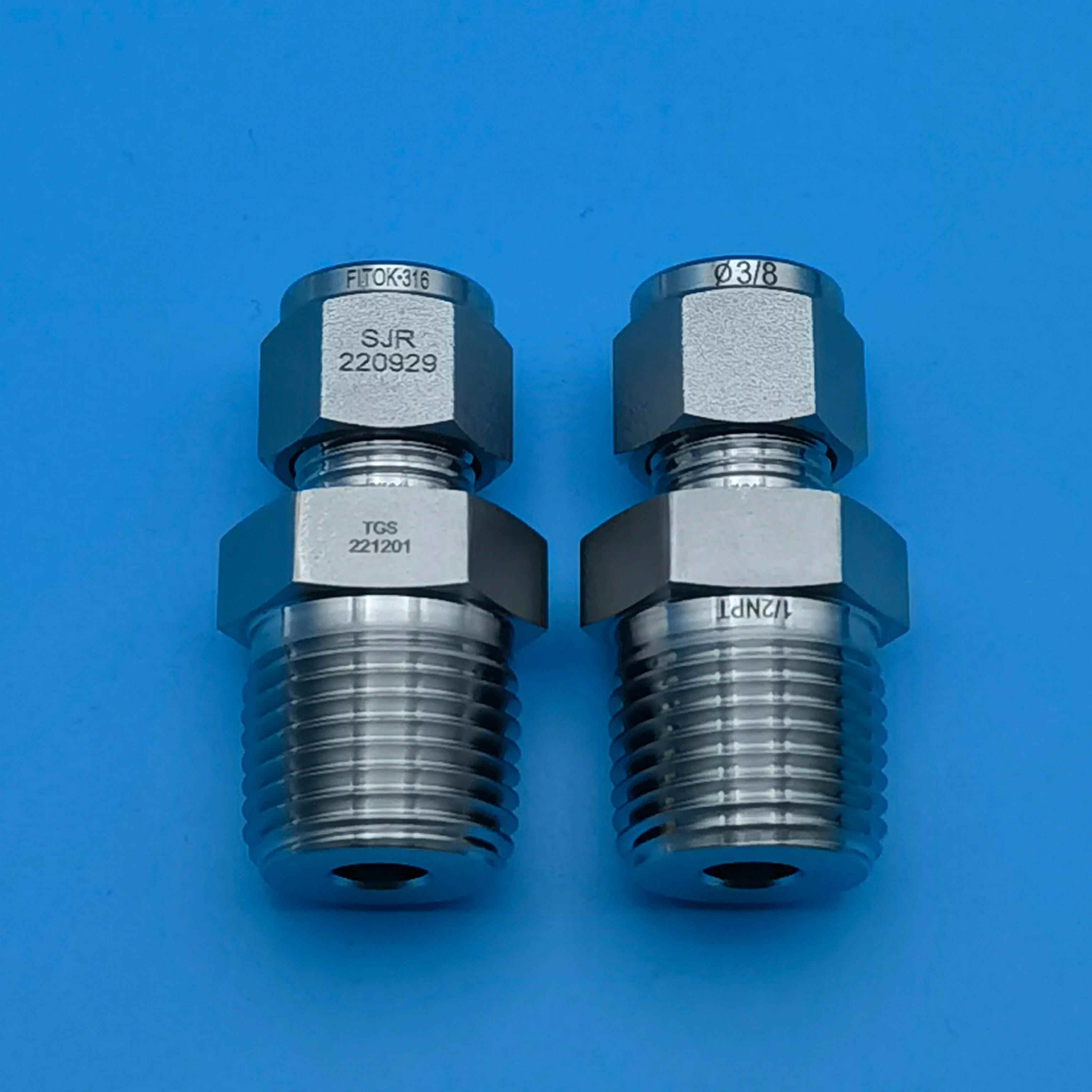 FITOK飞托克卡套直通终端3/8×1/2NPT阳螺纹 型号SS-CM-FL6-NS8