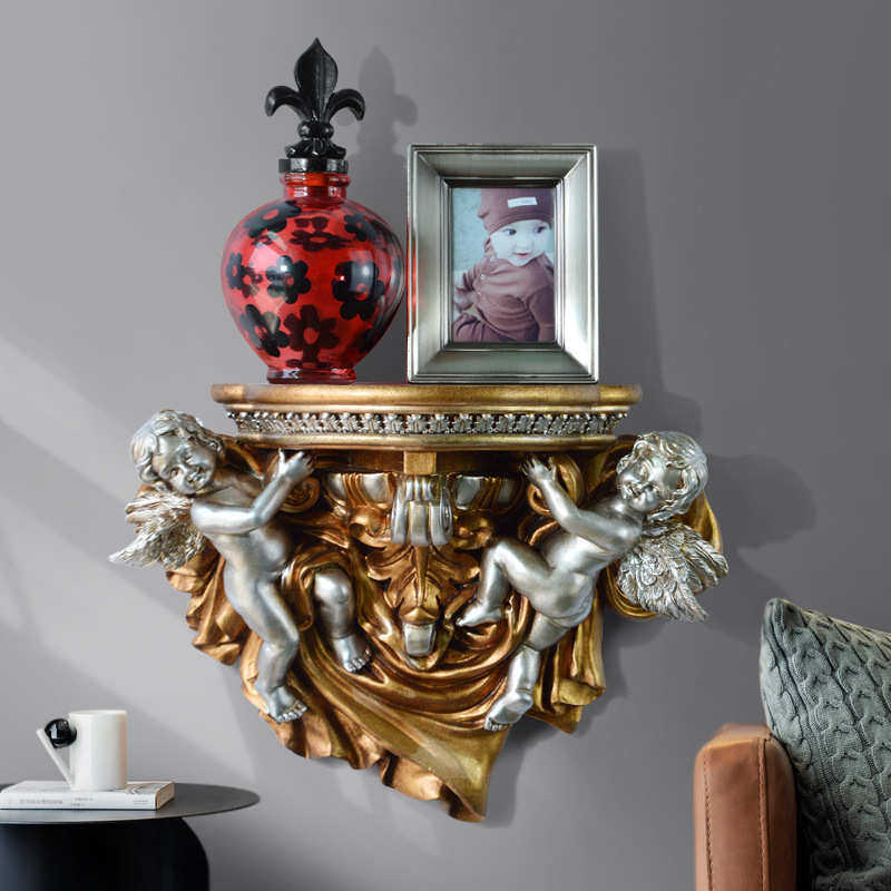 欧式创意天使置物架隔板玄关电视墙立体装饰壁挂浴室洗漱用品收纳,收纳整理,整理架/置物架/收纳架,淘宝优惠券,粉丝福利购,淘宝优惠卷