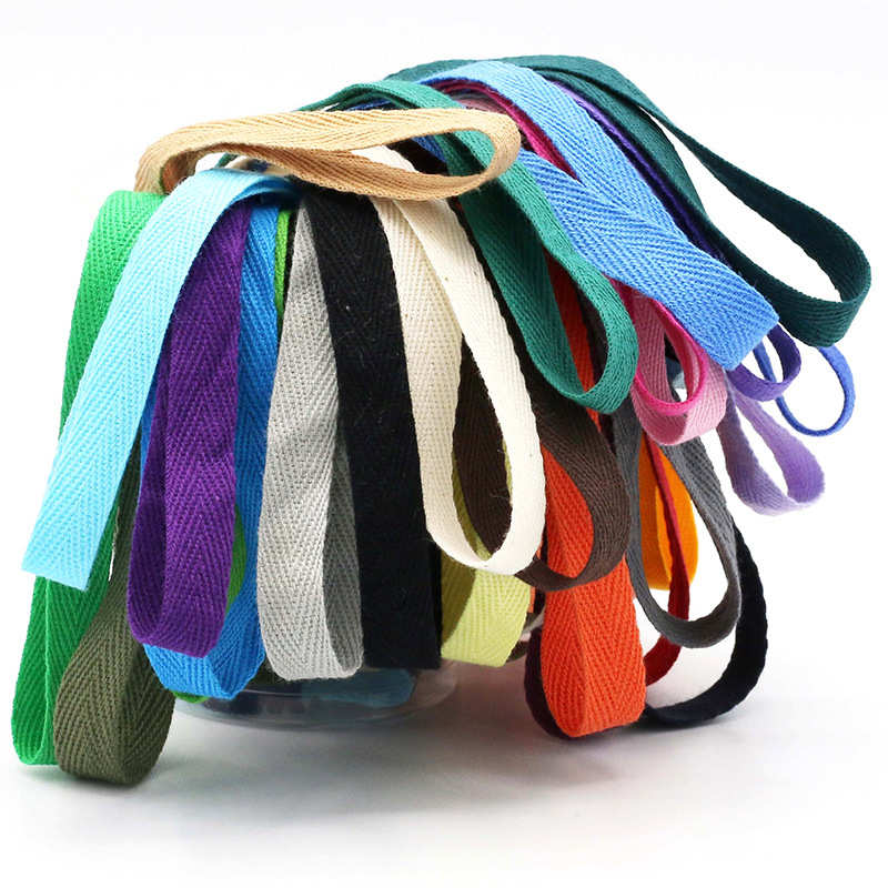 棉质10mm服装辅料织带 后领包边棉织带滚边条系带布条卷带人字带