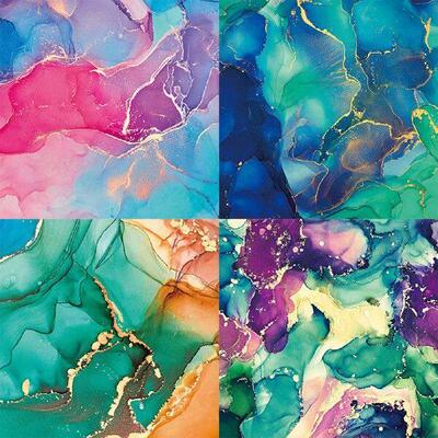 12 sheets 6X6 alcoholink paper mixture Scrap patterned