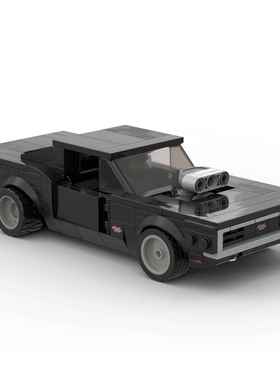 跨境小颗粒MOC41750-道奇挑战者Charger兼容积木汽车套装