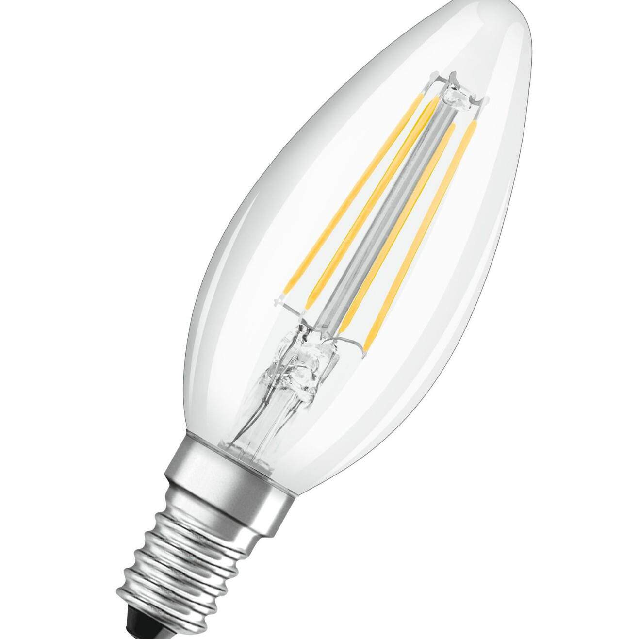 欧司朗灯丝泡调光led照明灯泡螺旋家用暖白水晶灯吊灯5.5w尖泡