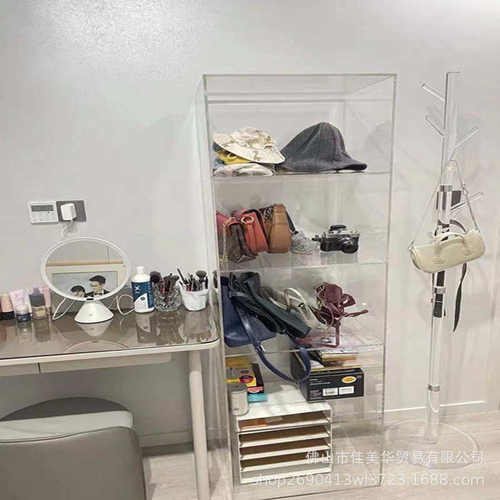 服装店亚克力展示架上墙透明水晶饰品陈列架女装店鞋包货架置物架