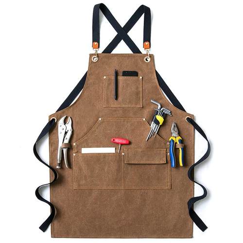 围裙帆布时尚男女园艺木工手作陶艺工作服美发美甲画画印LOGO工装