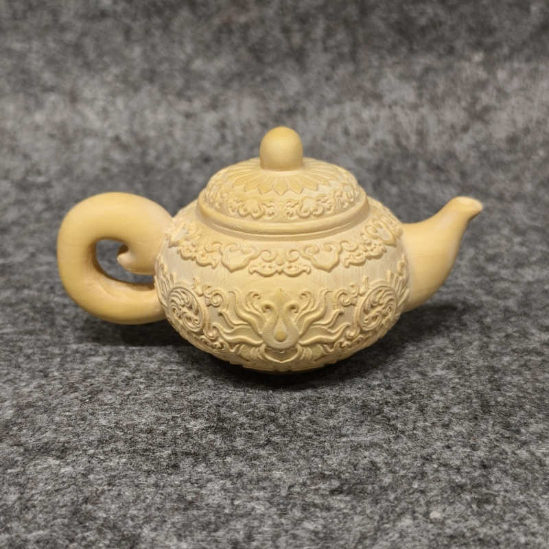 小叶黄杨手把壶木雕雕刻把玩手把实木文玩工艺品摆件新款雕花手工