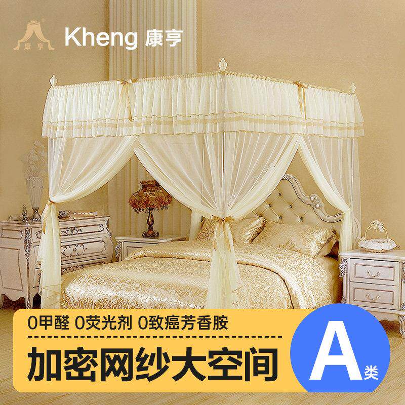 蚊帐家用卧室落地式加密加粗家庭宫廷2025新款三门公主老式纹账