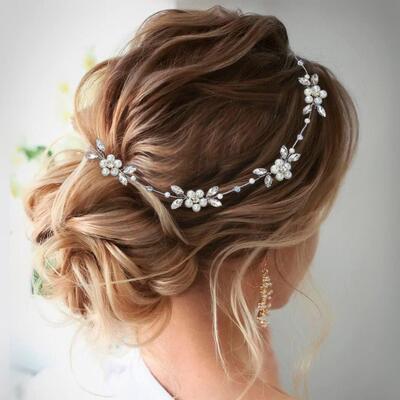 Pearl soft chain headband hair chain 珍珠软链头饰发链