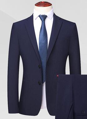 高端男士西装服套装四季款务商休闲舒气质西8953-L时尚高级感适套