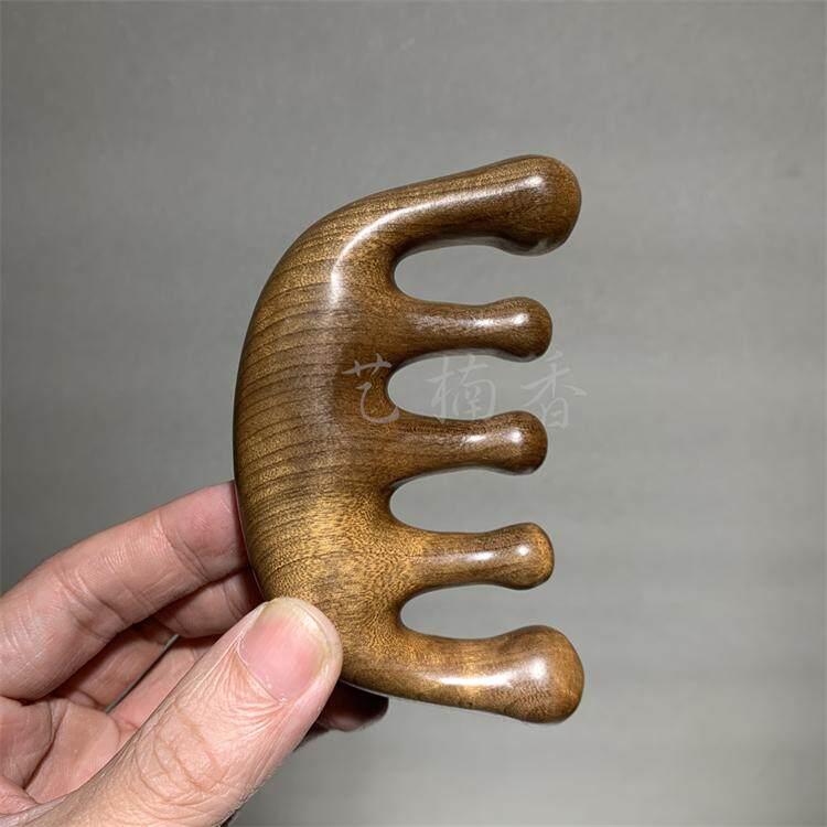 正品金丝楠按摩梳头皮经络五齿按摩梳子经络梳木质家用头部木梳子