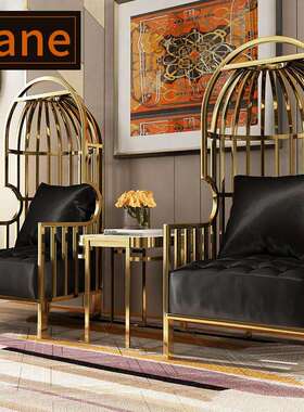 HMAAM-AY1813轻奢单人沙发后现代酒店大堂休息椅创意样板间沙发椅