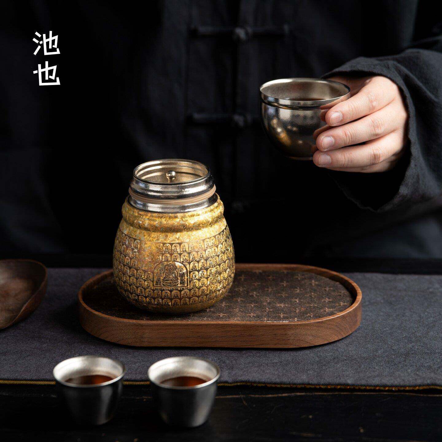 壶池也小纯钛葫芦保温泡茶家用茶水分离葫杯芦一人独JCN饮旅行茶