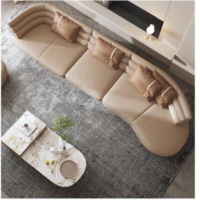 意式约大户型简别墅区平层组合弧形科技布样大板房售小楼部酷姿沙