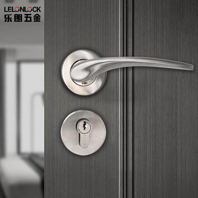 厂家304不锈钢精铸实心分体锁室内门拉手锁全套通用卧室门锁
