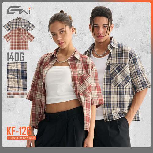 Men's Short Sleeve Brown Plaid Western Snap Shirt