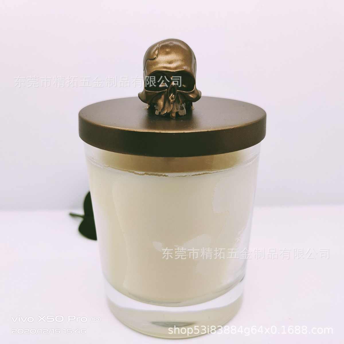 创意骷髅头蜡烛杯盖定制 锌合金香薰蜡烛杯盖 蜡烛杯金属盖子
