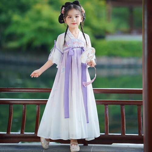 汉服女童春夏款儿童古风超仙夏装中国风2025新款小女孩古装洋装