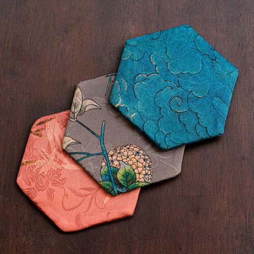 香云纱六角承垫干泡茶台茶垫壶承垫布艺小茶席茶道手工布杯垫配件