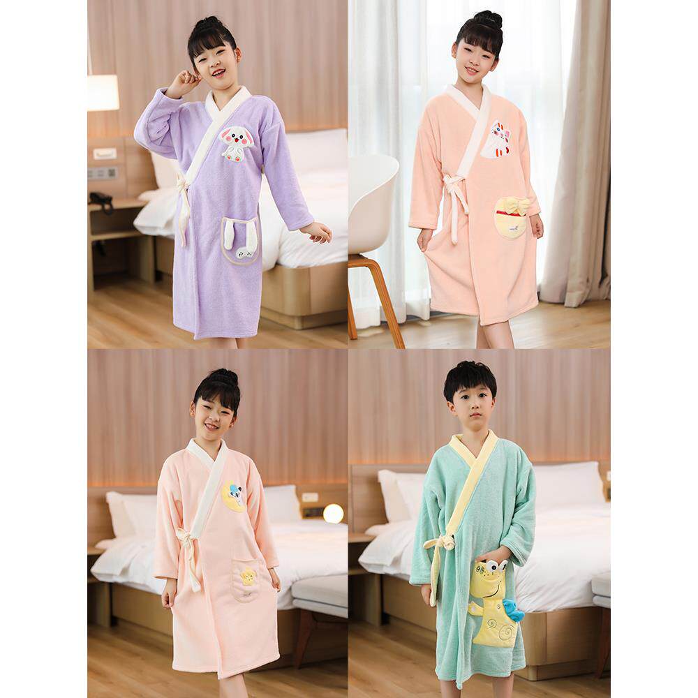 儿童浴巾斗篷浴袍可穿戴的包裹男孩和女孩浴袍睡衣2025新的吸水快