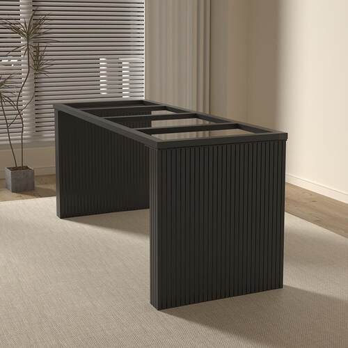 奢石金属桌腿台支板架AS50岩书桌脚办公台餐桌架岛实木茶桌底座脚