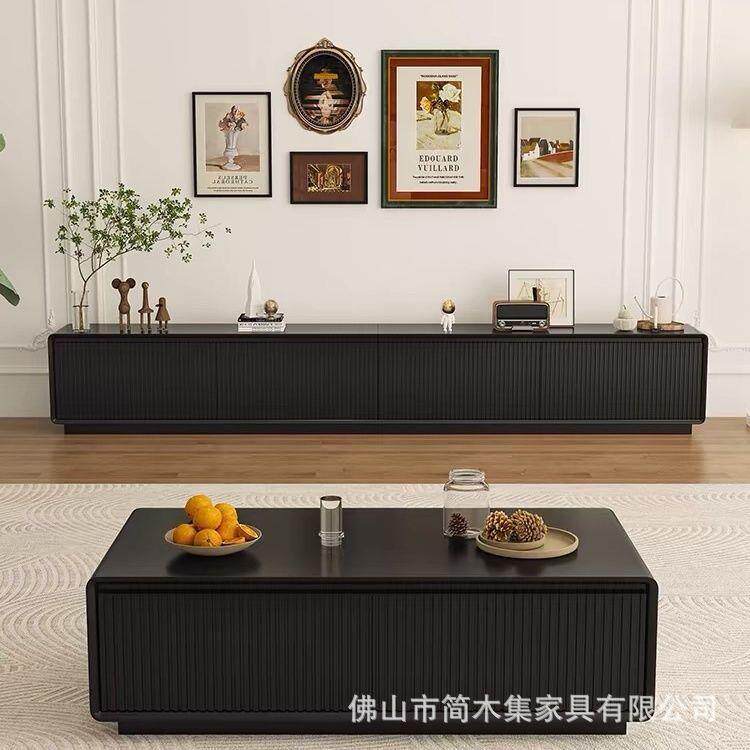 纯实木电视柜实木电视柜落地现代客厅小户型家用落地式奶油风