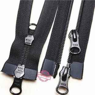 双头拉链YKK黑色5号尼龙羽绒服长拉链 棉服门襟双开双向拉锁睡袋