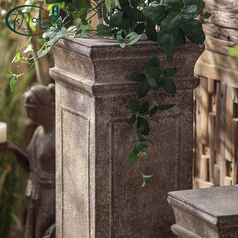 门口花园 复古别墅影楼阳台柱 欧式场景装饰道具摆件花架罗马布置