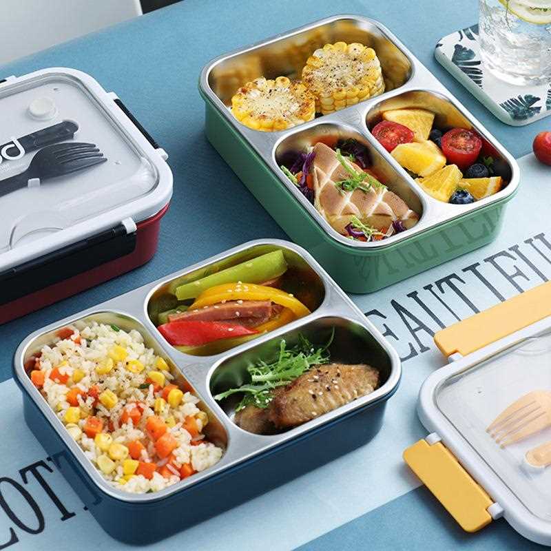 新款直销304不锈钢饭盒 格格密封不串味分格午餐盒成人学生带饭便