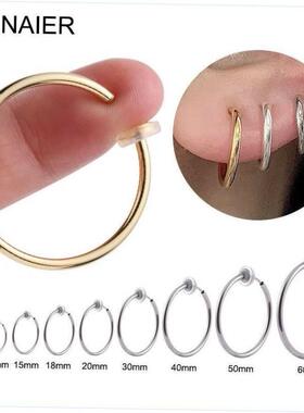 1 Pair Ear Cuff Fake Hoop Earrings Man Wiout Drilling Ear
