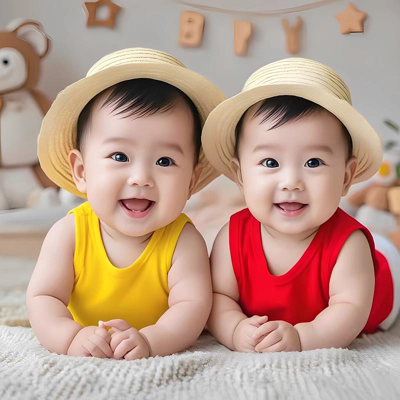 龙凤胎好孕海报墙贴双胞胎卧室床头漂亮宝宝求送子娃娃图装饰贴纸