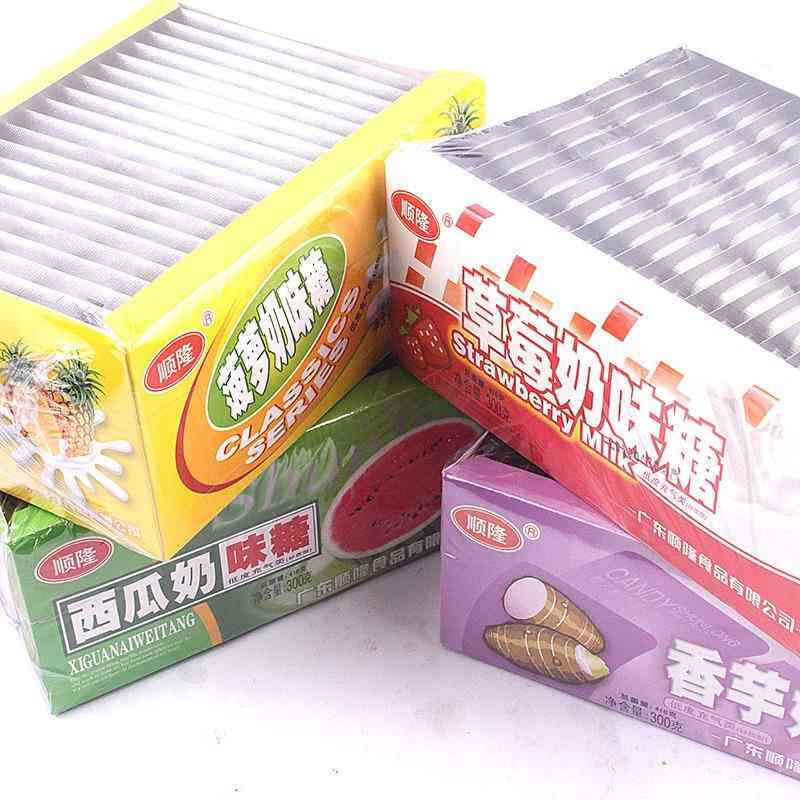 香芋奶味糖西瓜味奶糖夹心8090后小时候怀旧零食童年喜糖果整箱