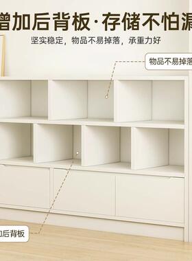 书子柜落地置物架油风客厅用家靠墙带门格柜简易收纳矮VOM柜储物
