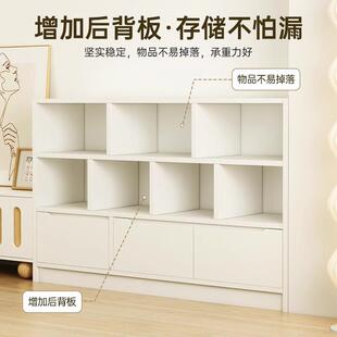 书子柜落地置物架油风客厅用家靠墙带门格柜简易收纳矮VOM柜储物