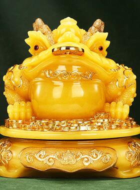 玉石金客摆件招财三tb-71896足蟾蜍厅公室蟾装饰店铺办收银柜台开