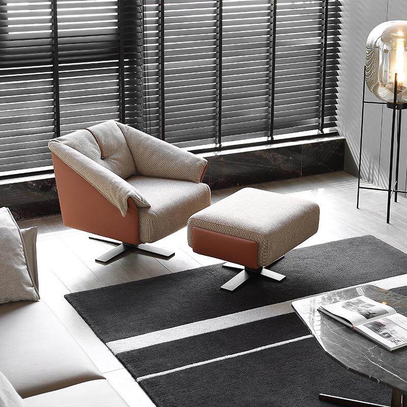 如恩意式现代极简约风格休闲椅商务接待洽谈沙发椅设计师单人椅子