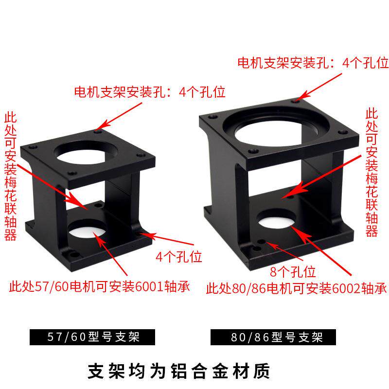 57/60/80/86/110/130/步进伺服电机支架/卧式滚珠丝杆安装电机座图片
