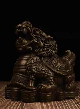 纯铜龙龟聚宝盆金钱八卦龟九九龟摆件龙头龟家居客厅办公室装饰品