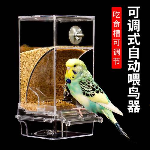 鹦鹉防溅食盒玄凤牡丹防撒谷壳分离虎皮新款自动喂食器自动喂鸟器