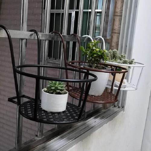 加宽特大号花架阳台栏杆花架铁艺悬挂式护栏防盗网大花盆置物架